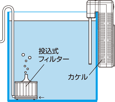 投込式フィルターを使用した場合