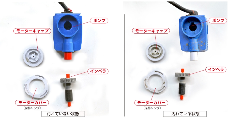ポンプ・インペラ部分のお掃除方法