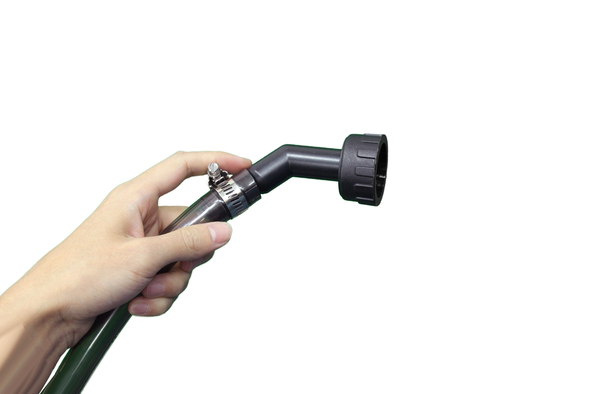 ナナメソケットが外れないように しっかりホースバンドを締めます