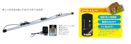 頑丈で透明性の高い石英ガラスボディを採用